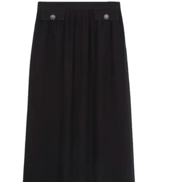 The Kooples sheer, black maxi skirt w/tags sz M - Picture 6 of 7